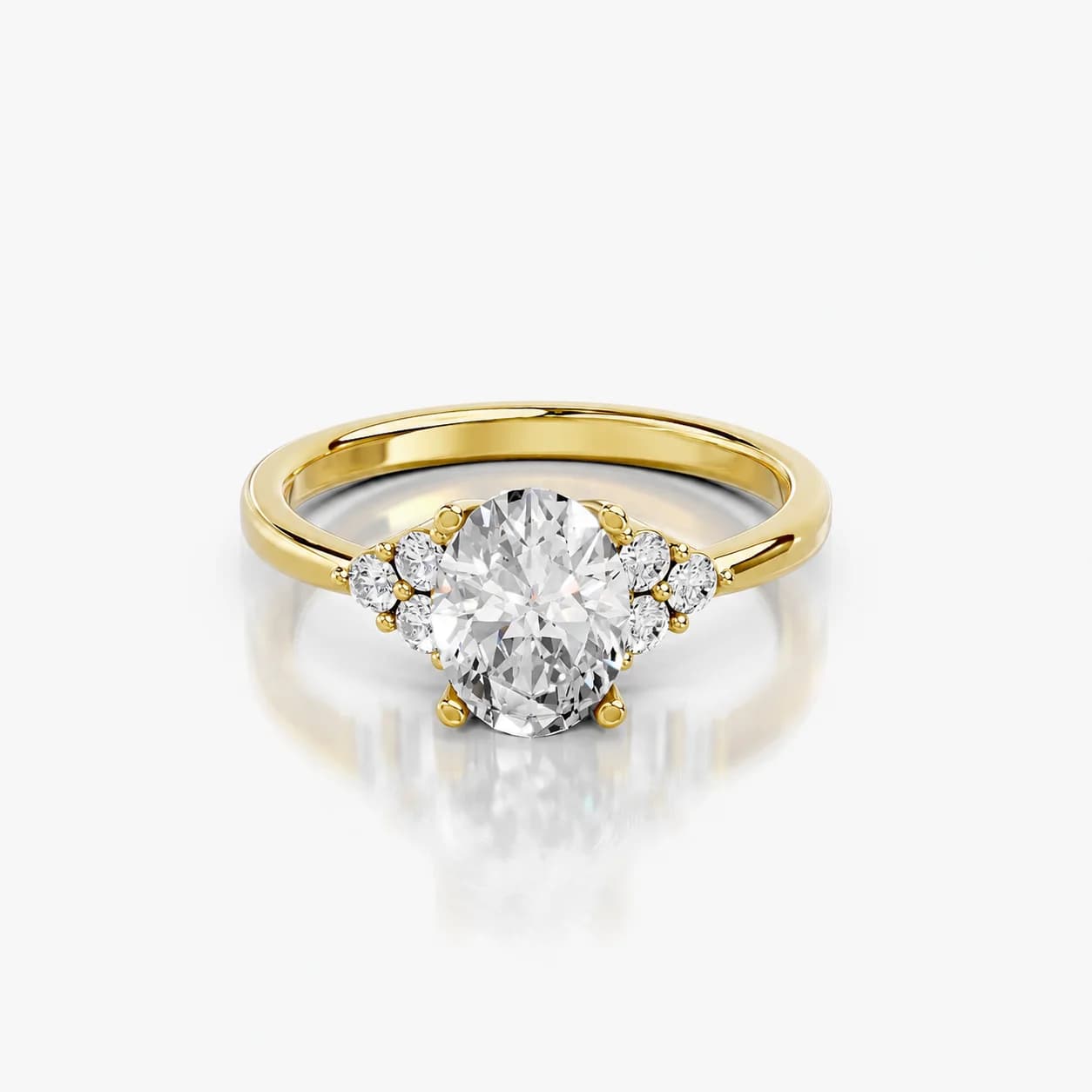 Oval Cluster Side-Stone Engagement Ring jewellery