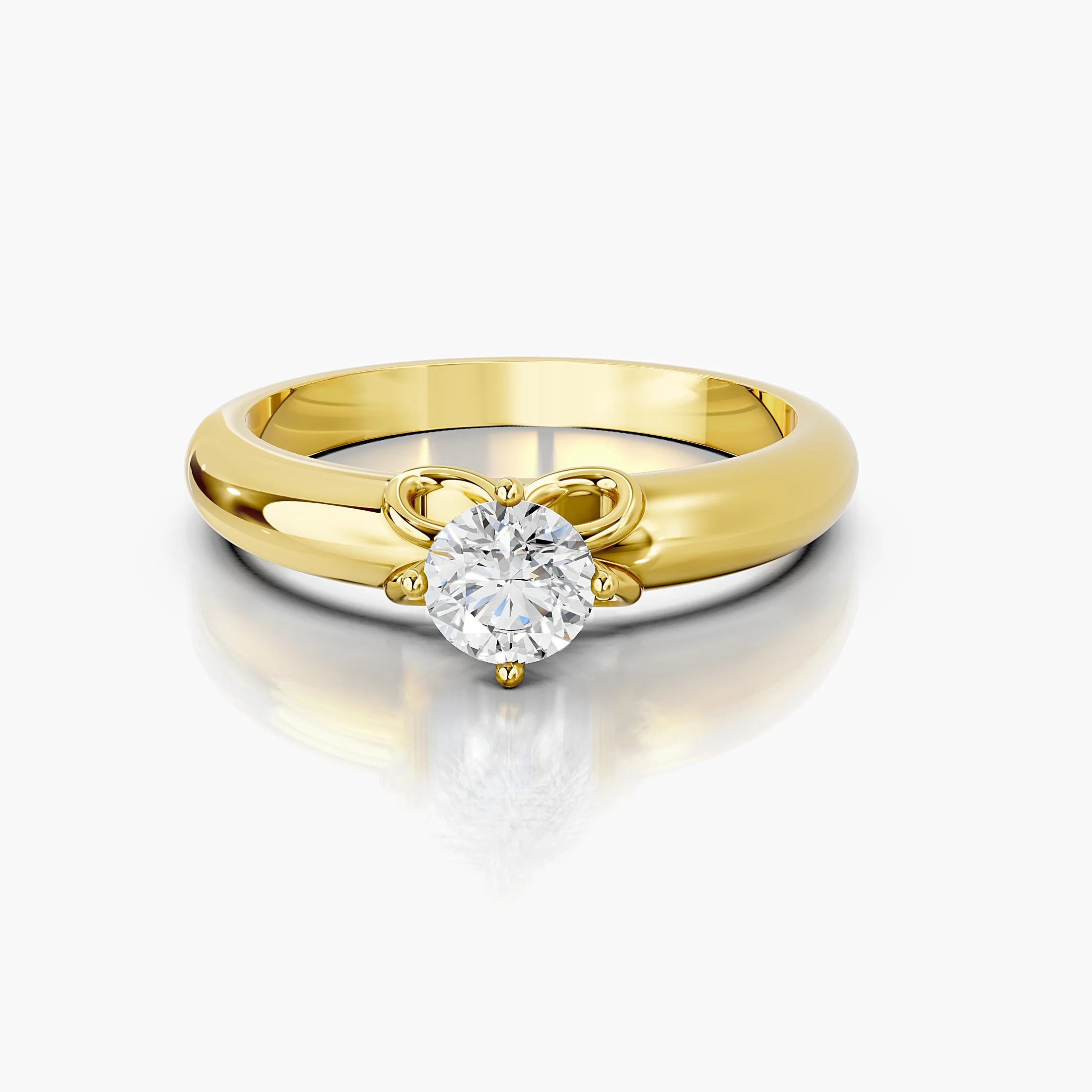 Round Scrollwork Solitaire Ring jewellery
