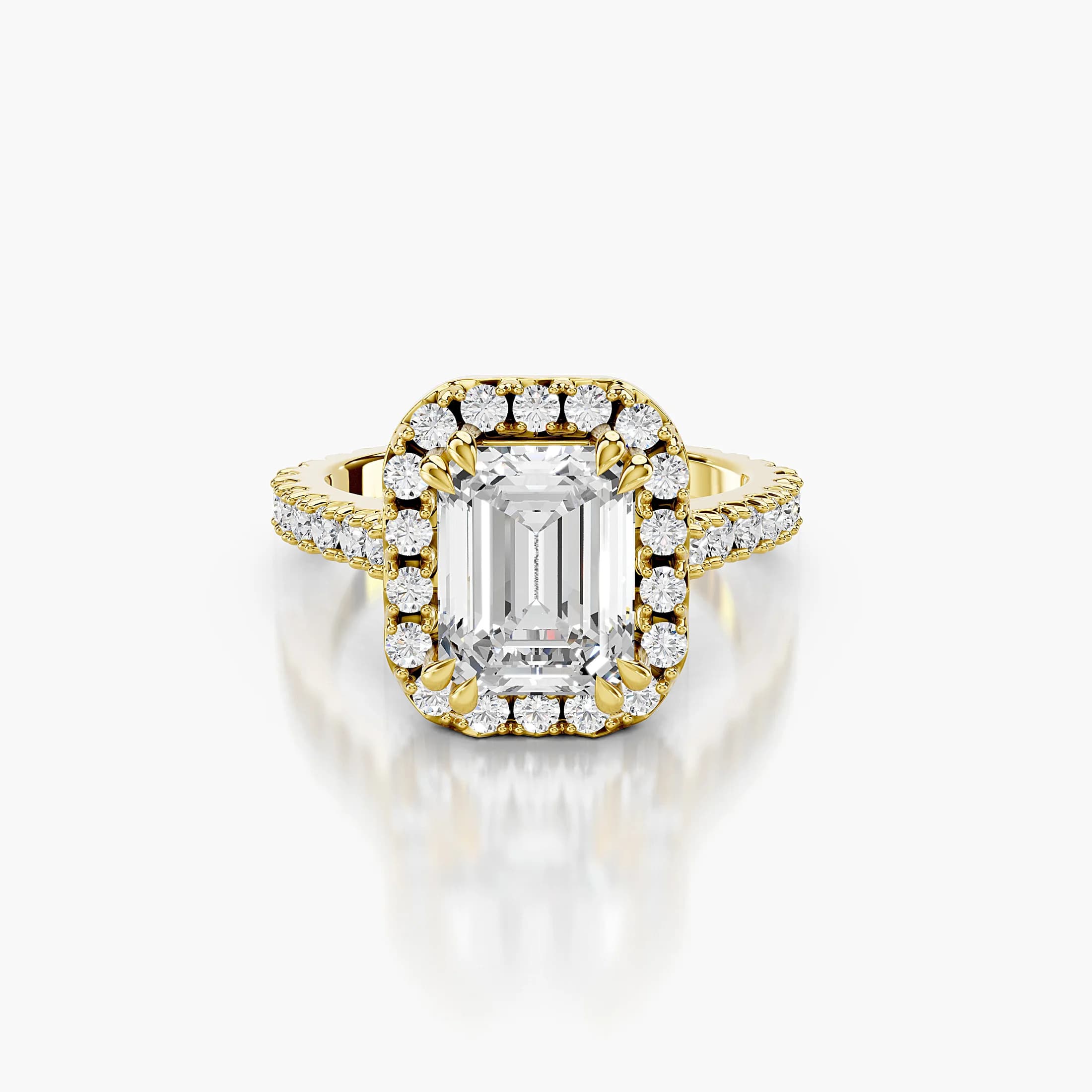 Aurelia Emerald Diamond Halo Ring jewellery