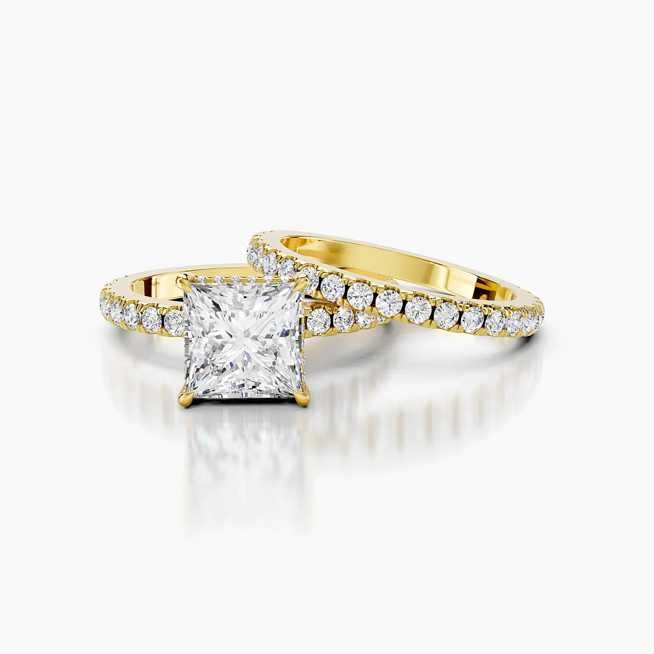 Princess Swirl Diamond Ring Set jewellery