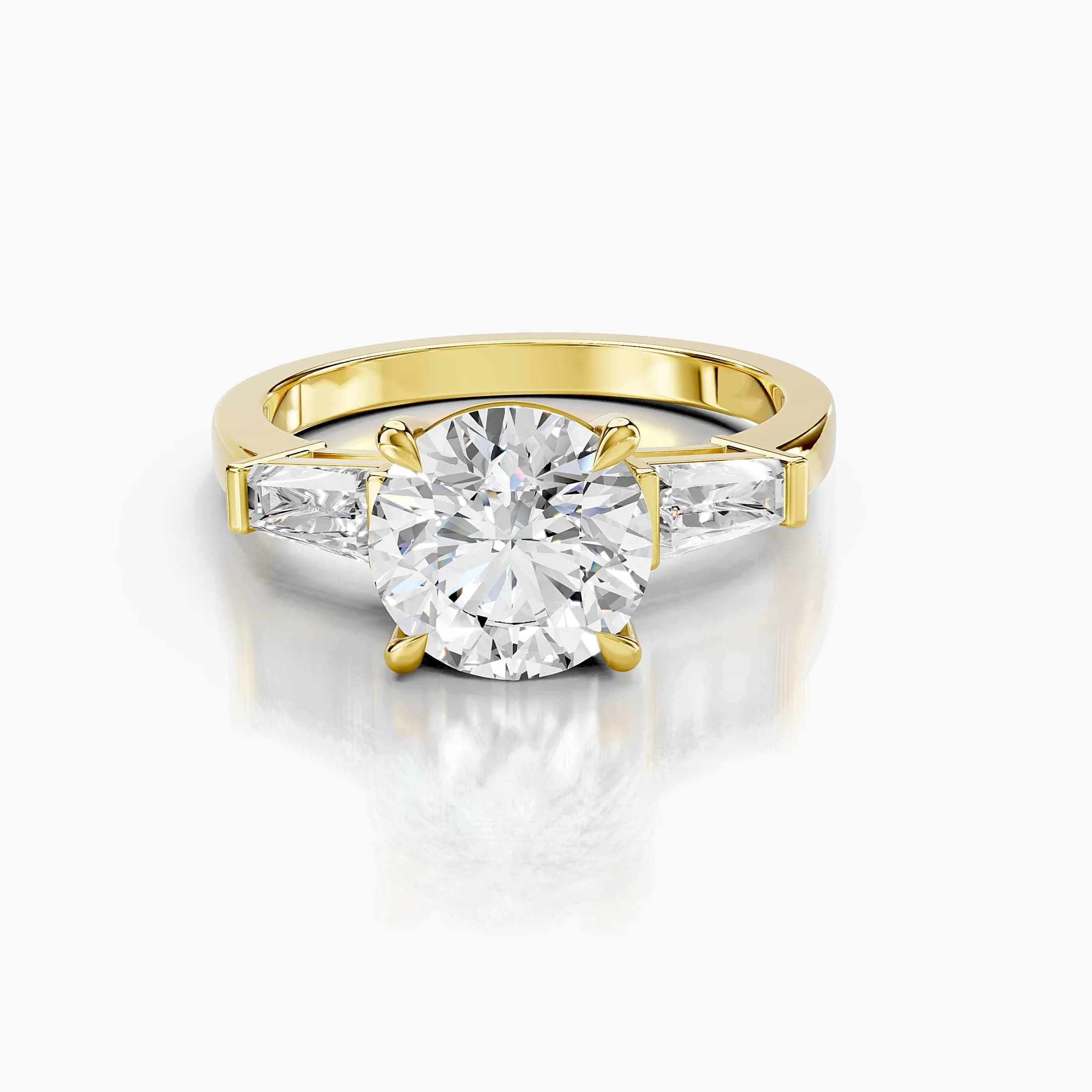 Round Baguette Three-Stone Ring jewellery